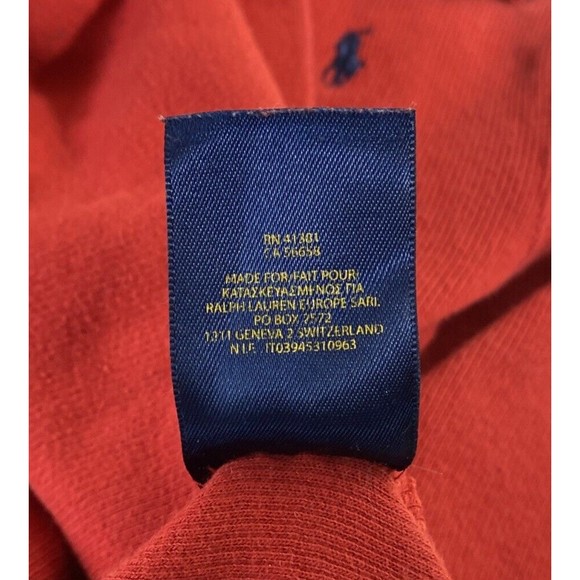 Polo Ralph Lauren Sweater Boy Small 7 Red Tight Knit Quarter Zip Mock Pullover - Picture 5 of 5